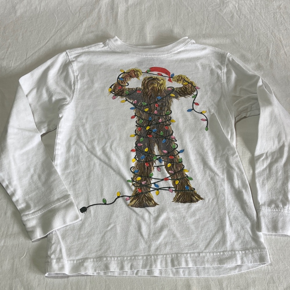 Star Wars Chewbacca Christmas long sleeve t-shirt, size small (5/6)